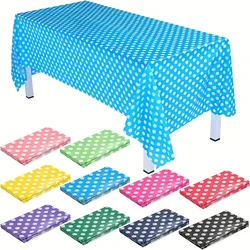 Waterproof And Oil-Proof Polka Dot Disposable Rectangular Tablecloth Peva Material Restaurant Hotel Tablecloth For Home Party