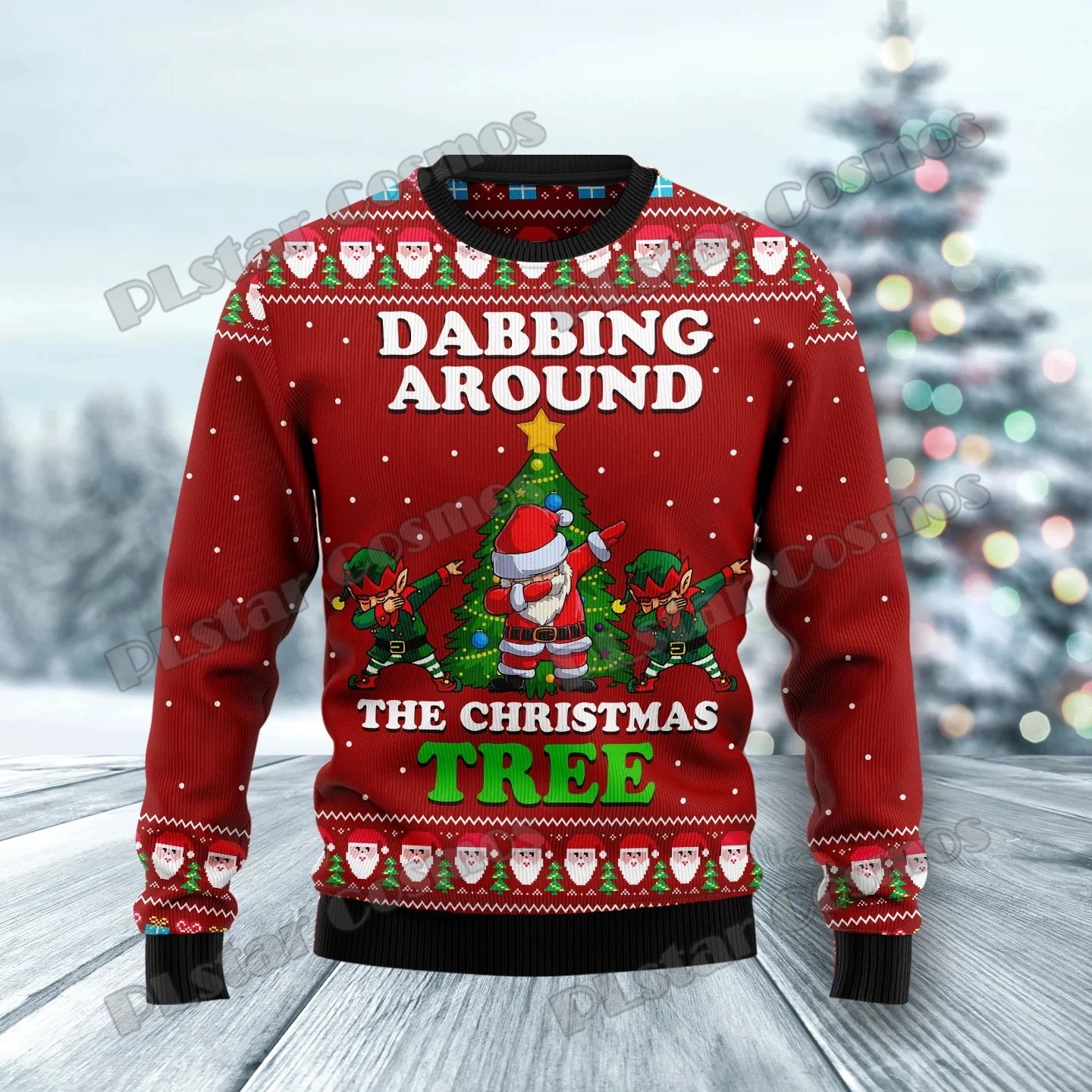 Hippie Santa Claus Peace And Love 3D Printed Men\'s Ugly Christmas Sweater Winter Warm Unisex Casual Knit Pullover Sweater MY02