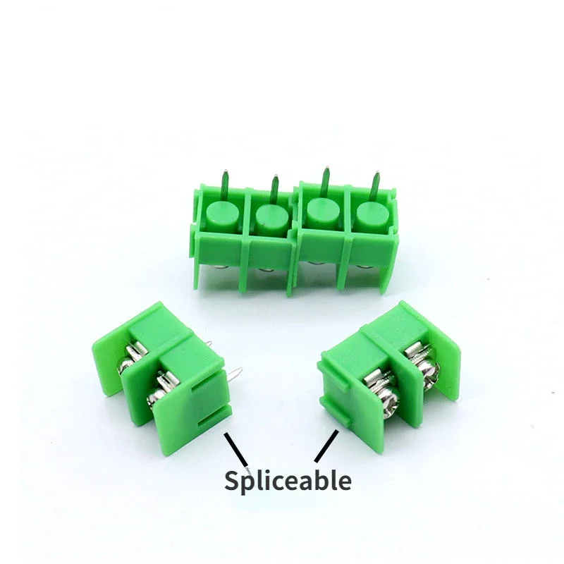 100PCS/lot 7.62 mm KF7.62 - 2P 3P 4P MG 762 - 2 3 4 Pin Can be spliced Screw Terminal Block Connector Black Green 7.62mm Pitch