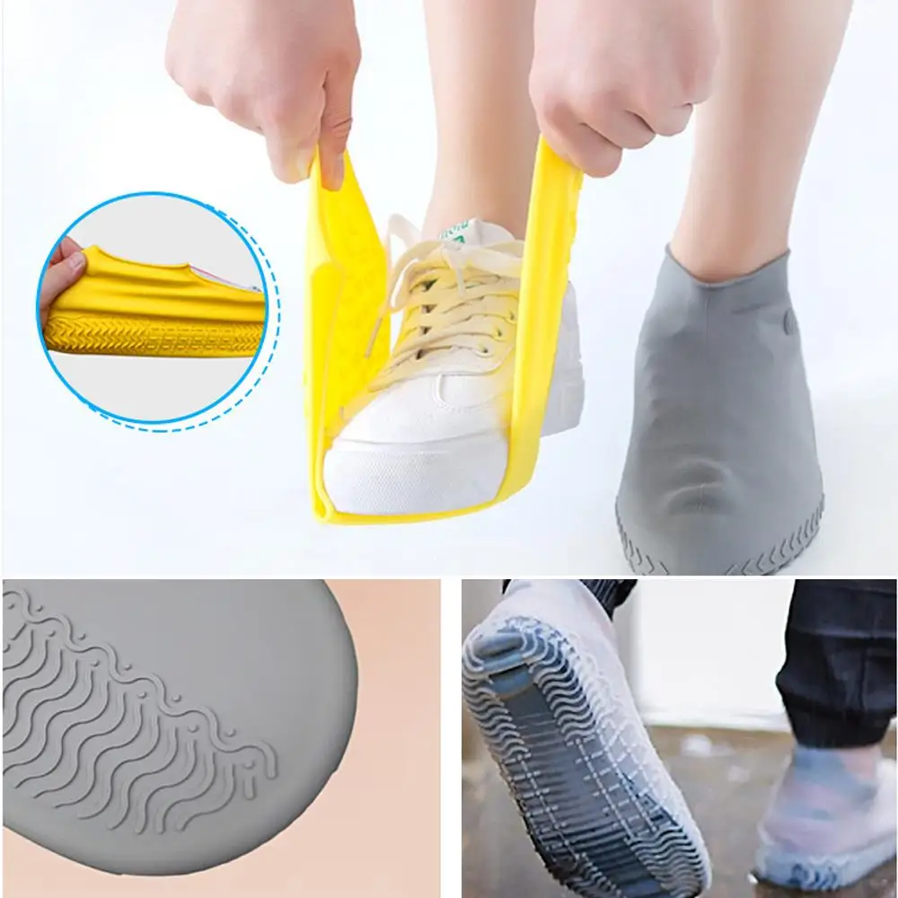 Shoe Covers Shoes Case Shoe Accessories Rain Cover For Shoes Overshoes Zipper Wear-resistant Outdoor Non Slip Waterproof