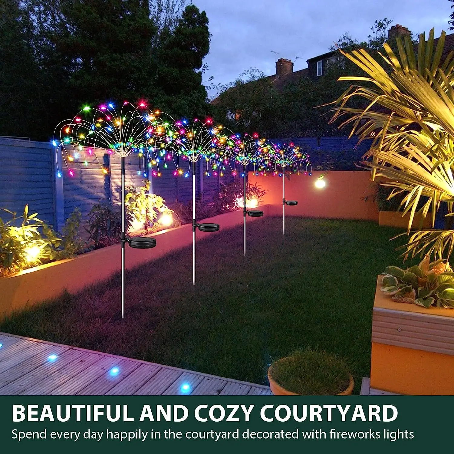 1/2/4Pcs Solar Firework Lights Lawn Lamp Garden Light Waterproof 2 Modes DIY Landscape Light for Garden Walkway Yard Decor