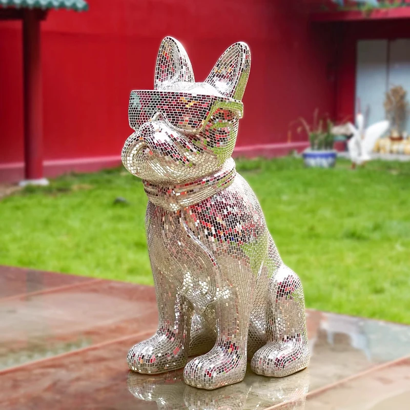 

Modern art decorative ornament FRP big glasses dog porch decoration