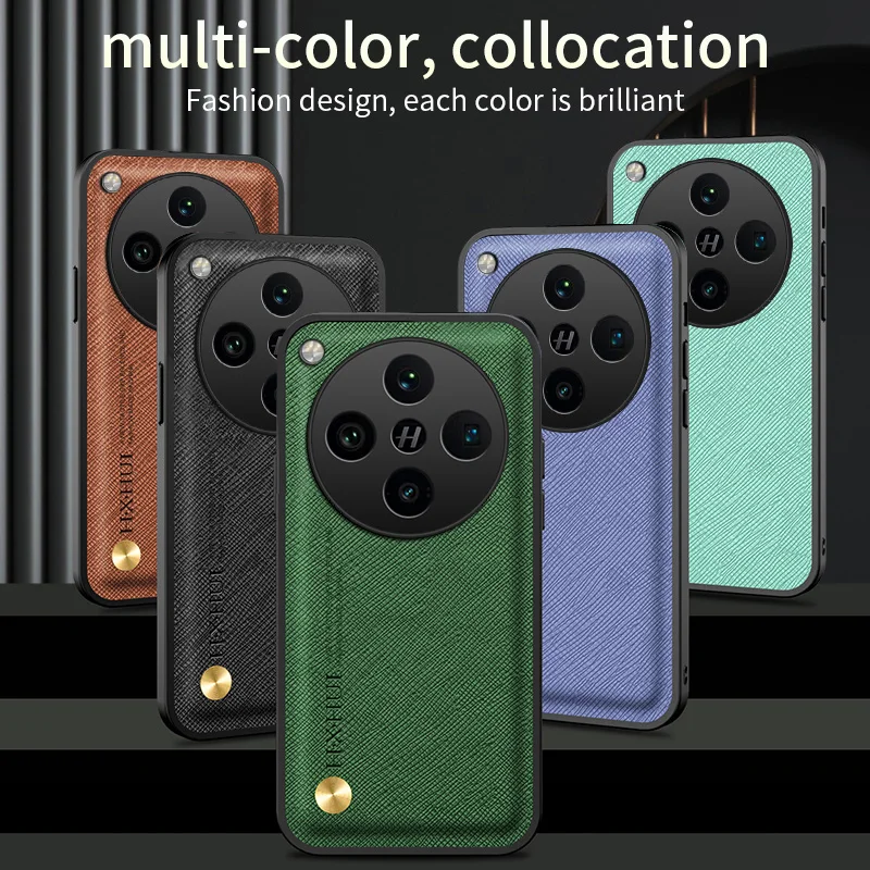 Coque en cuir à motif croisé pour OPPO FInd X8, housse de protection d'objectif magnétique, pare-chocs antichoc