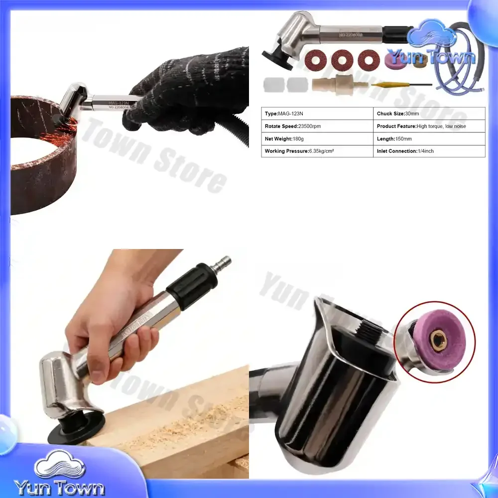 High Torque 120 Degree Pneumatic Angle Die Grinder for Surface Polishing Engraving Precision Micro Grinding Low Noise
