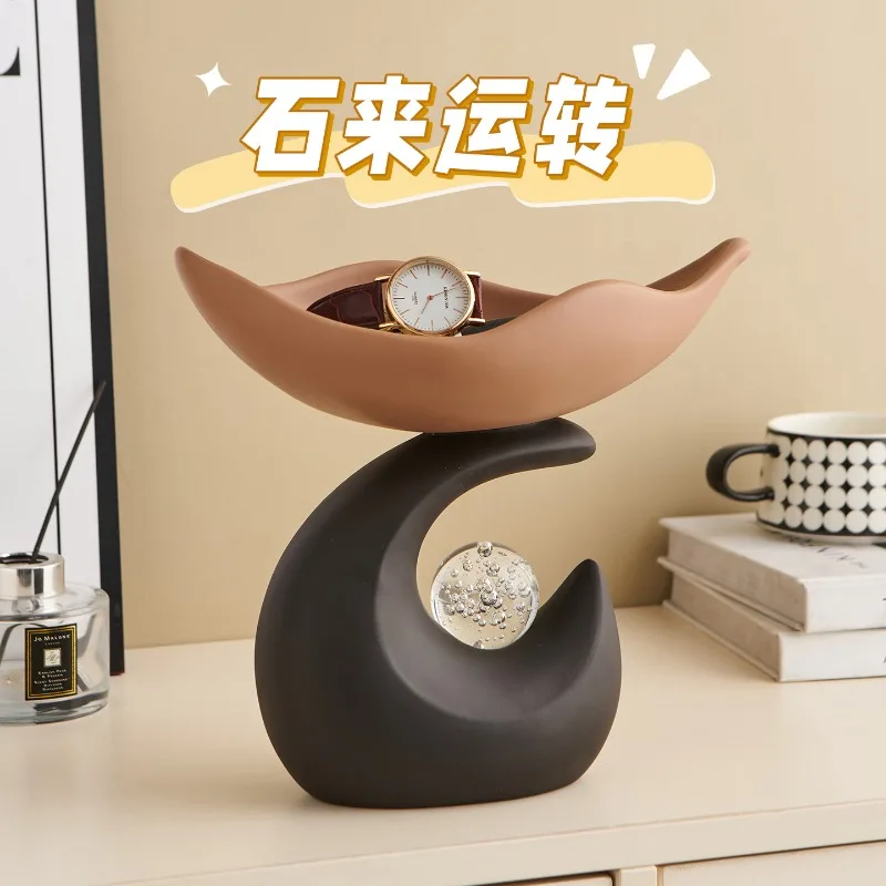 Modern simplicity comes and goes, storage ornaments enter the entrance, living room desktop key, jewelry storage decorative tray