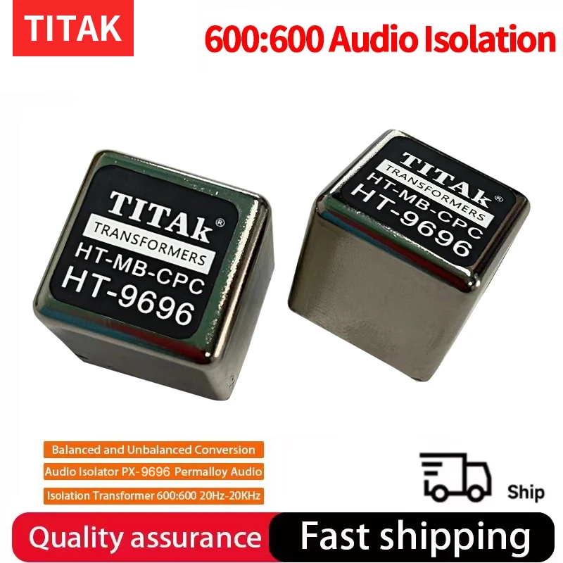 HT-9696 Permalloy Audio Signal Transformer Balanced and Unbalanced Conversion Audio Isolator 600:600 20Hz-20KHz Balanced To RCA - view 2