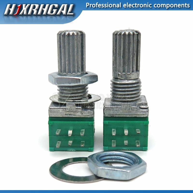 5pcs RK097G 5K 10K 20K 50K 100K 500K B5K with a switch audio 6pin shaft 15mm  amplifier sealing potentiometer hjxrhgal