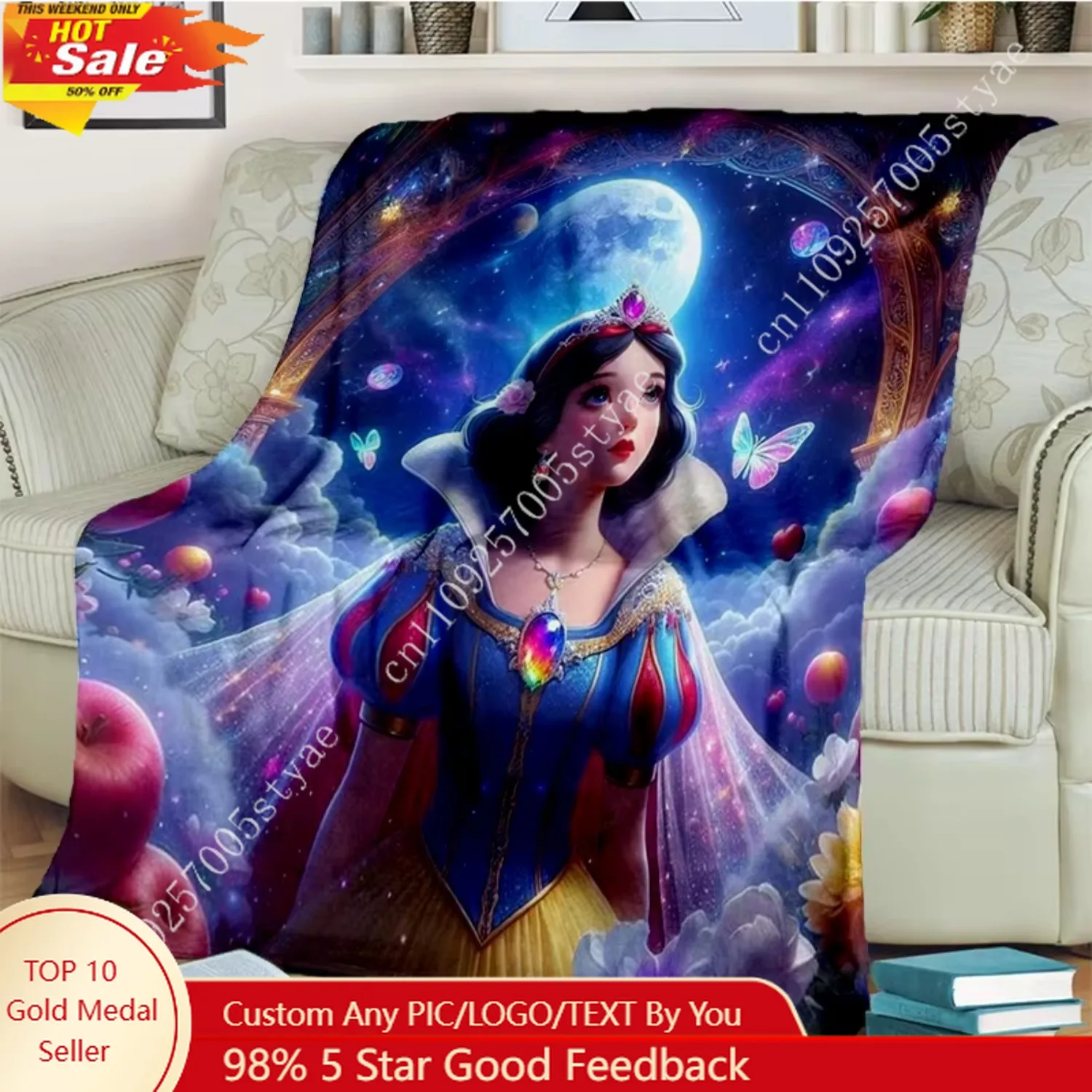 

2026 New Snow White Cartoon Girl Disney Soft Flannel Blanket,Throw Blanket Comfortable Blanket for Beds Sofa Home Bedroom