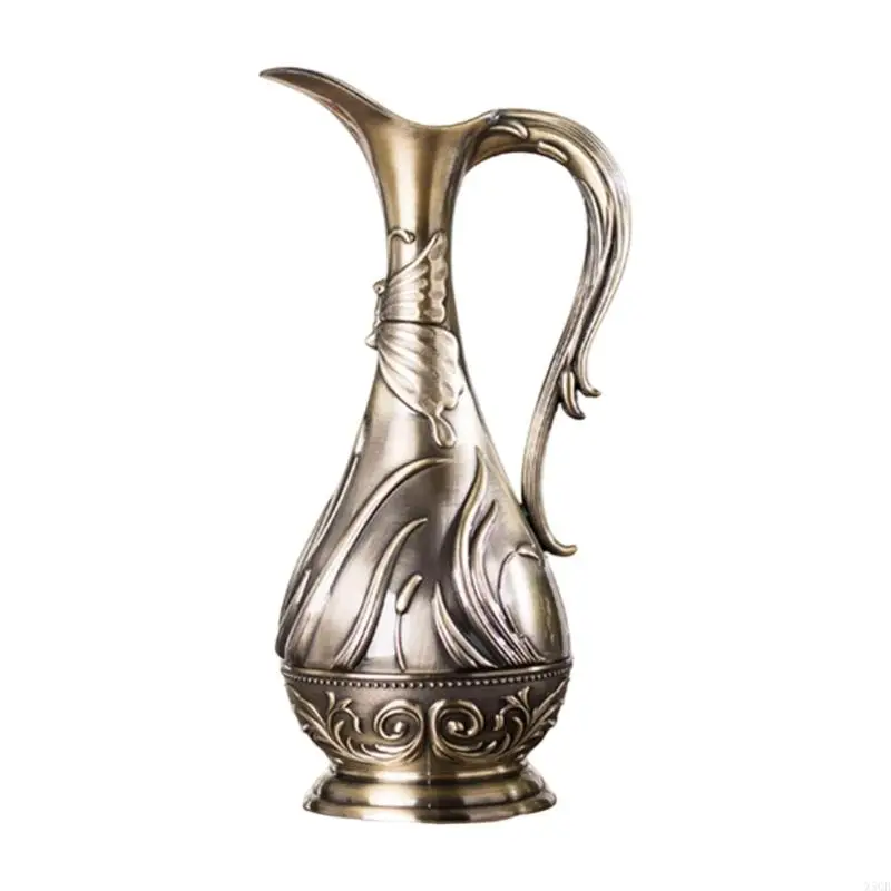 2025 New Metal Art Vases 3D Geometric Embossed Detailing Vintage Antique Bronze Flower Pot Living Room Centerpieces Decors