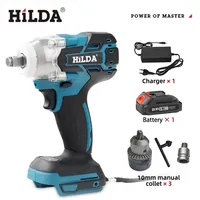 HILDA 18V Rechargeable Electric Impact Wrench 1/2 Socket Wrench for Car Maintenance Impact Cordless High Power without Battery