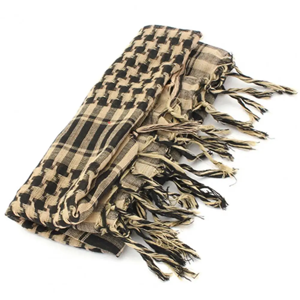 Hiking Scarves Cotton Keffiyeh Scarf Muslim Hijab Desert Arab Scarves Men Women Windy Military Windproof Camping Scarf