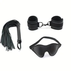 3pc set BDSM Bondage Cuff Restraint,Sex Toys For Women,PU Leather Handcuffs & Whip Restraints For Adult Games,Sex Bracelet