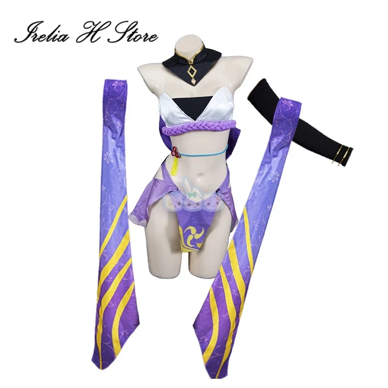 

Irelia H Store Genshin Impact Raiden Shogun Cosplay Costume Raiden Shogun Sexy Bikini Female Halloween Costume