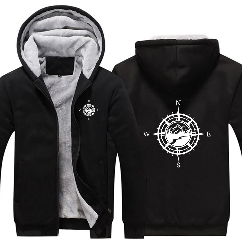 

Compass pattern Logo Print Men's Cold Resistant Mountaineering Clothing Jacket Autumn And Winter New Style 2025 Coat Hoodies