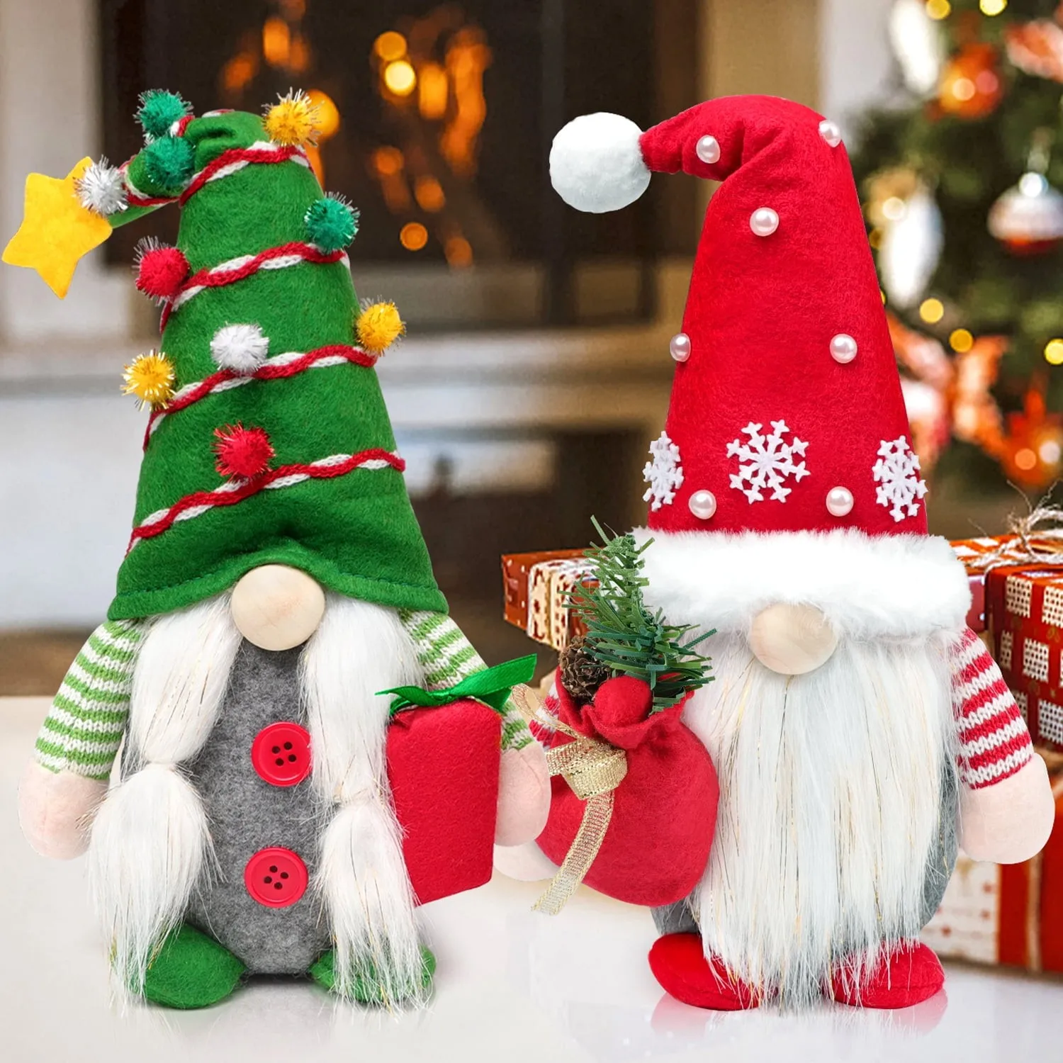 Handmade Christmas Gnome Plush Dolls Top Seller Swedish Tomte Figurines Hot Sal Xmas Decorations Ornaments Holiday Gift Set T1