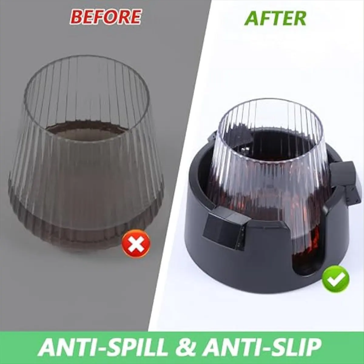 BHBL 3Pcs Anti-Spill Cup Holder,Adjustable Anti-Spill Drink Holder for Desk,Non Tipping Coaster Cup Holder for ,Home