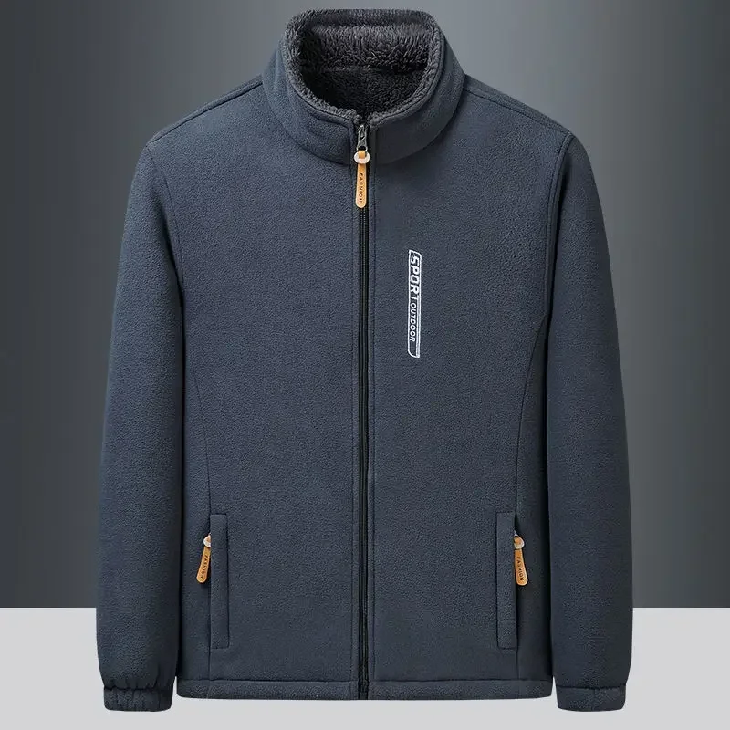 Fashion New Jacket Men's Autumn And Winter Trendy Fleece Jacket Male's Casual Heated Warm Top