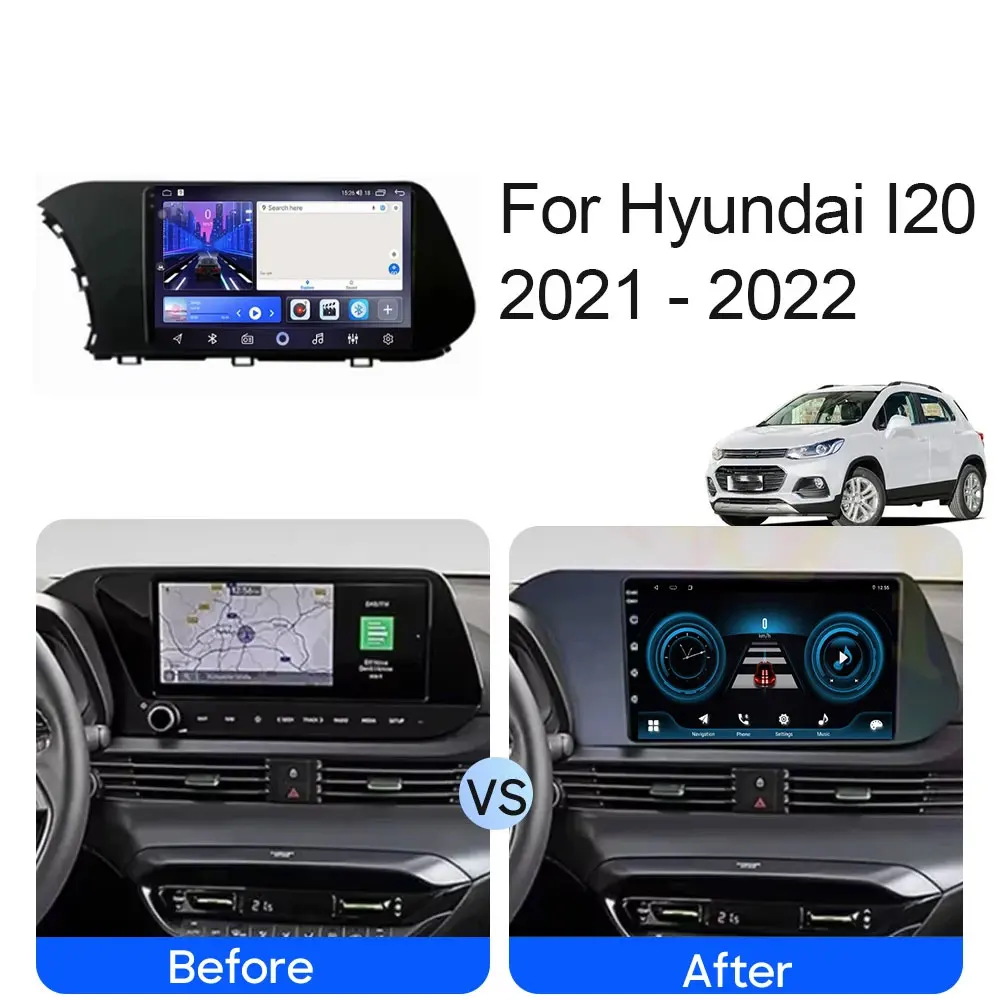 Carplay 4G WIFI For Hyundai I20 2021 - 2022 Video Player Android 16 Auto Car Radio GPS Navigation Multimedia Stereo SWC DSP Fan