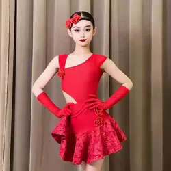 Latin Dance Dress Girls' 2025 Autumn/Winter New Children's Professional Practice Dress Children's Advanced Training Set