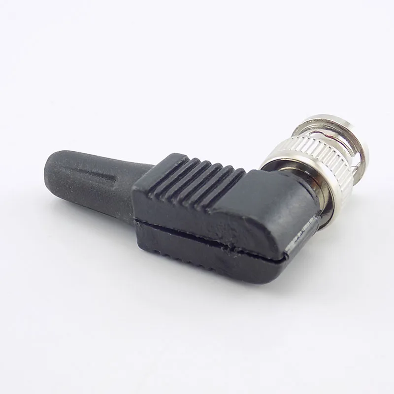 5pcs BNC Male Connector Bending Angle Plug Adapter Twist-on Coaxial Cable for CCTV Camera Surveillance Video Audio D6