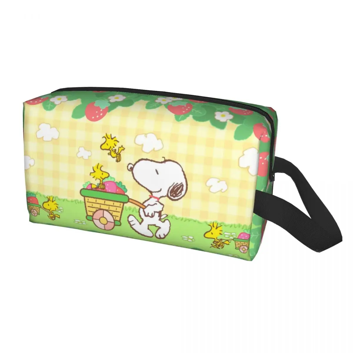 

Custom Travel Snoopys In The Strawberry Orchard Toiletry Bag Peanuts Makeup Cosmetic Organizer Women Beauty Storage Dopp Kit Box