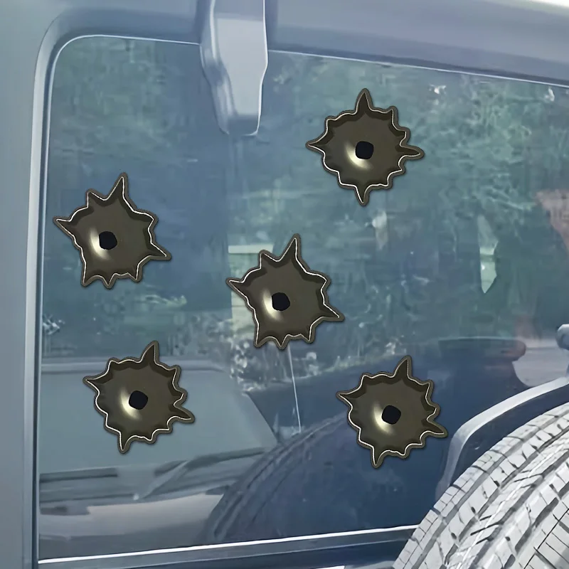 

3D ржавые наклейки для мотоциклов с пулевидными отверстиями, водонепроницаемые наклейки для заднего окна автомобиля «сделай сам», мотоциклетный шлем, бак, прочные забавные виниловые наклейки