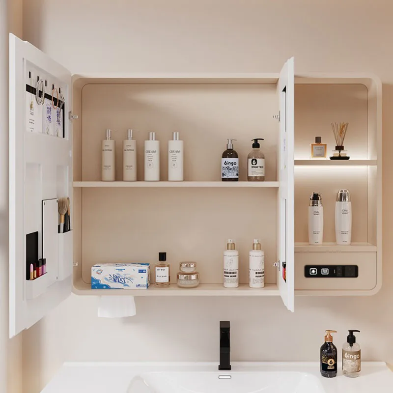 Modern Decorations Bathroom Cabinet Organizer Mirror Makeup Storage Cupboard Accessories Shelves Archivadores Salon Furniture view 6