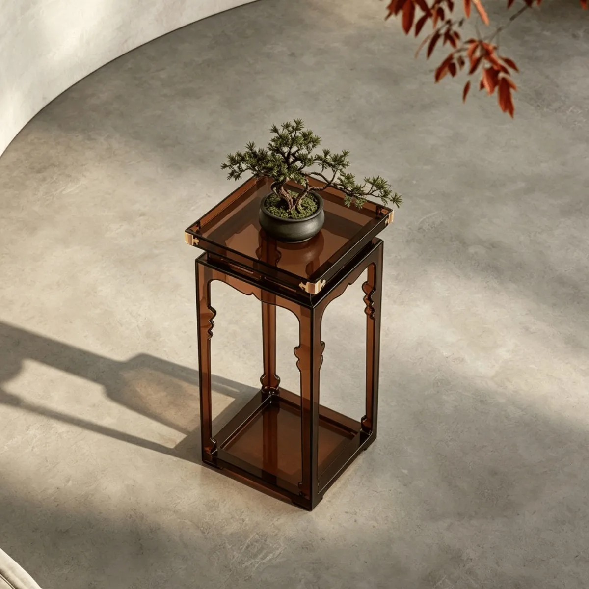 LTT Chinese Zen Shelf Tea Room Floor Flower Pot Bracket Living Room Ornament