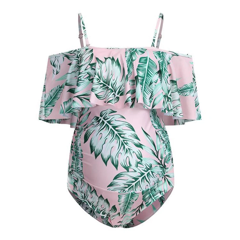 Bañador Sexy de una pieza para mujer, tankini de maternidad, traje de baño liso, ropa de playa para embarazada