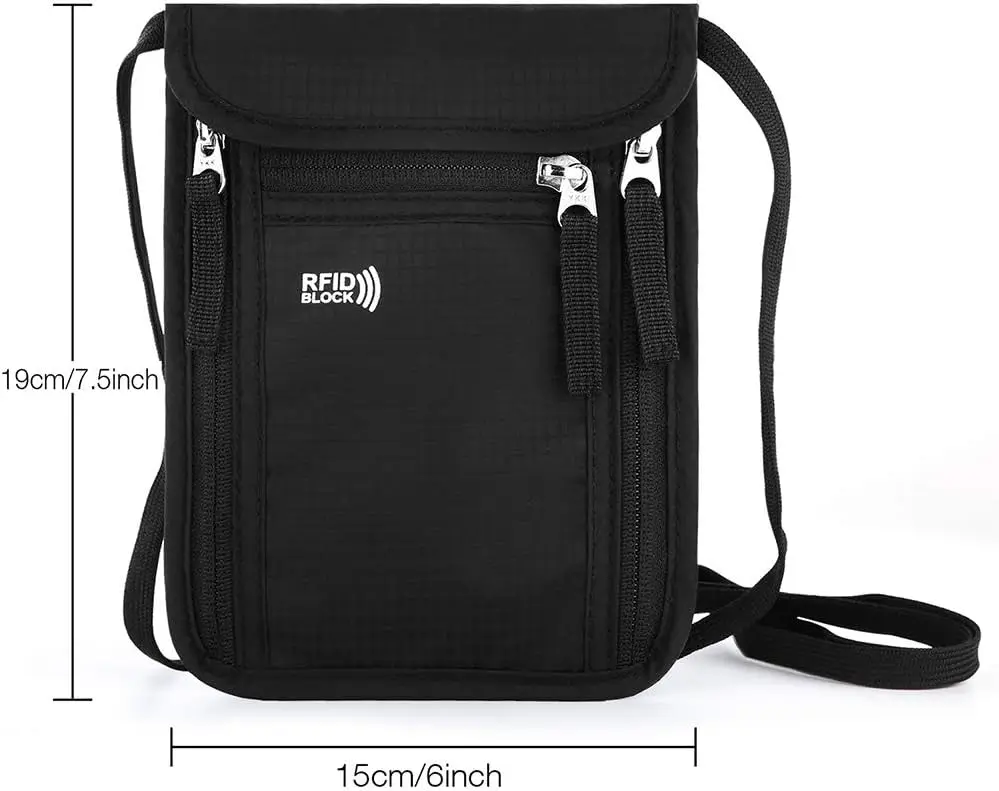 1pc Travel Pouch Neck Wallet Family Passport Holder Organizer Case With RFID Blocking Passport Wallet Travel Wallet image 2