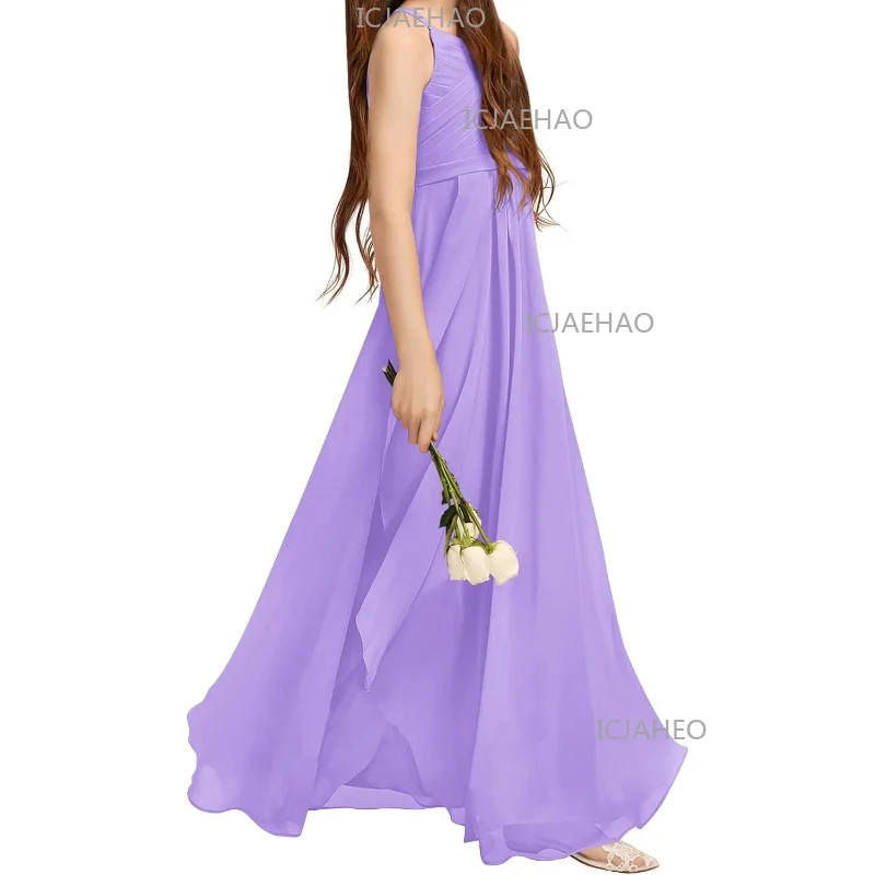 Kids Formal New Children Girls Princess Gown Flower Girl Little Host Gown Costume Elegant Solid Piano Performance Party Wedding