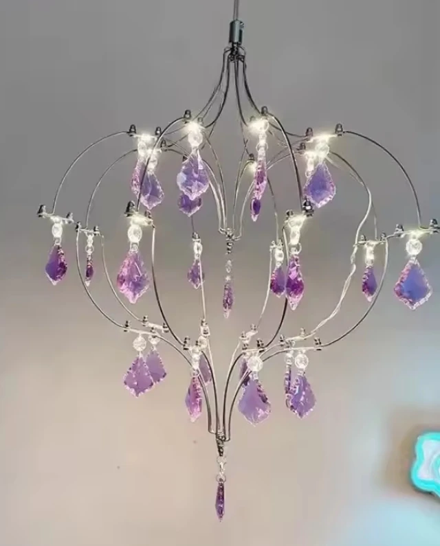 French American Vintage Elegant Simple Romantic Crystal Chandelier for Girls Bedroom Dining Room Closet Luxury Decorative