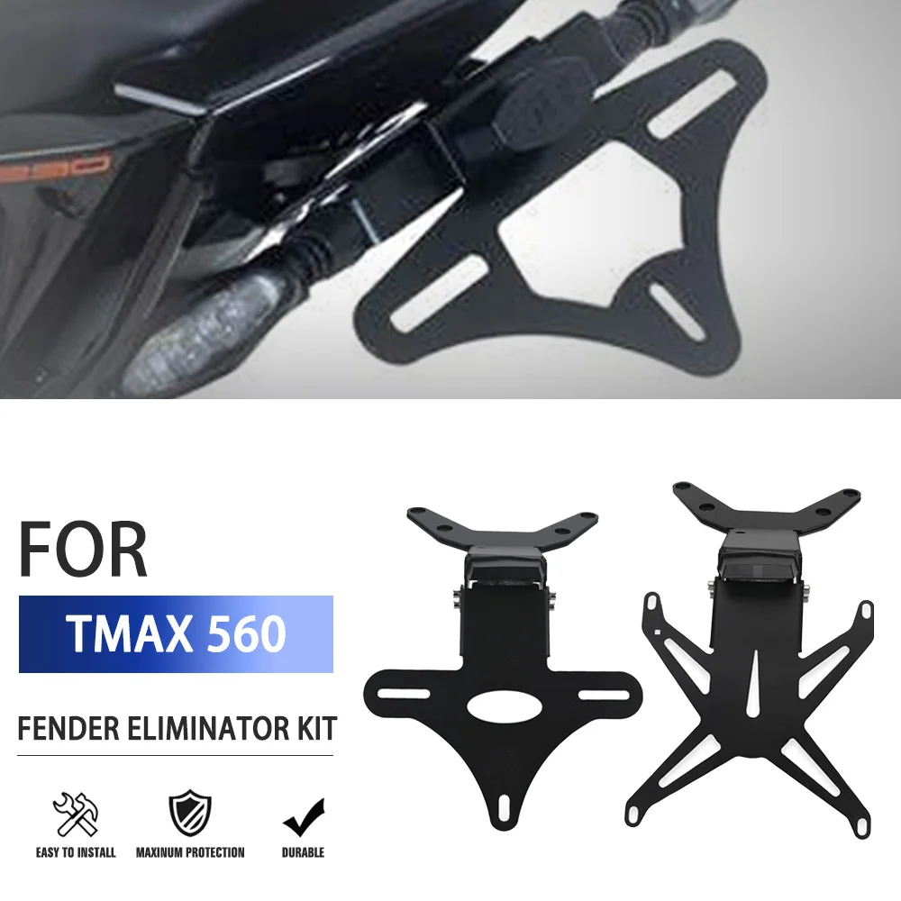 For Yamaha T-MAX 560 2022 2023 2024 2025 TMAX560 License Plate Holder Motorcycle Tail Tidy Fender Eliminator Bracket LED Light