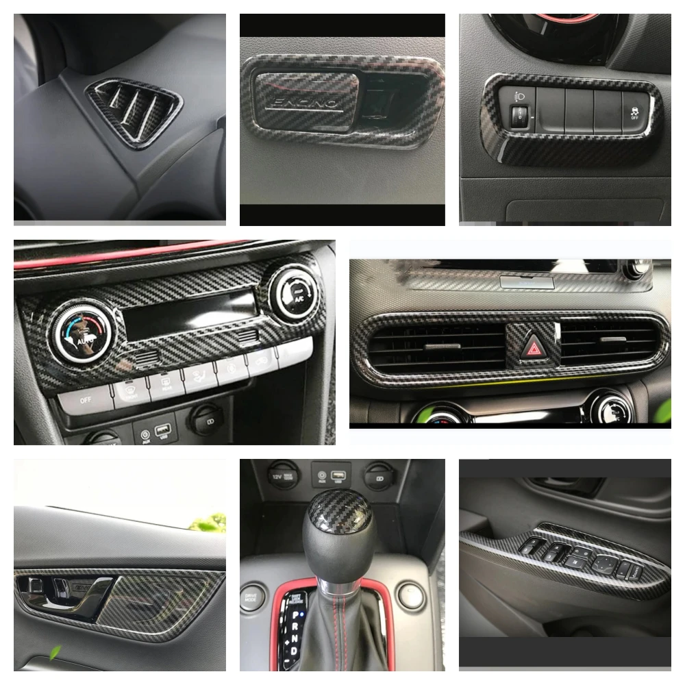 For Hyundai Kona 2018 2019 2020 Accessories LHD  Window Switch Control Protection Panel  AC Outlet Vent Frame Cover Trim