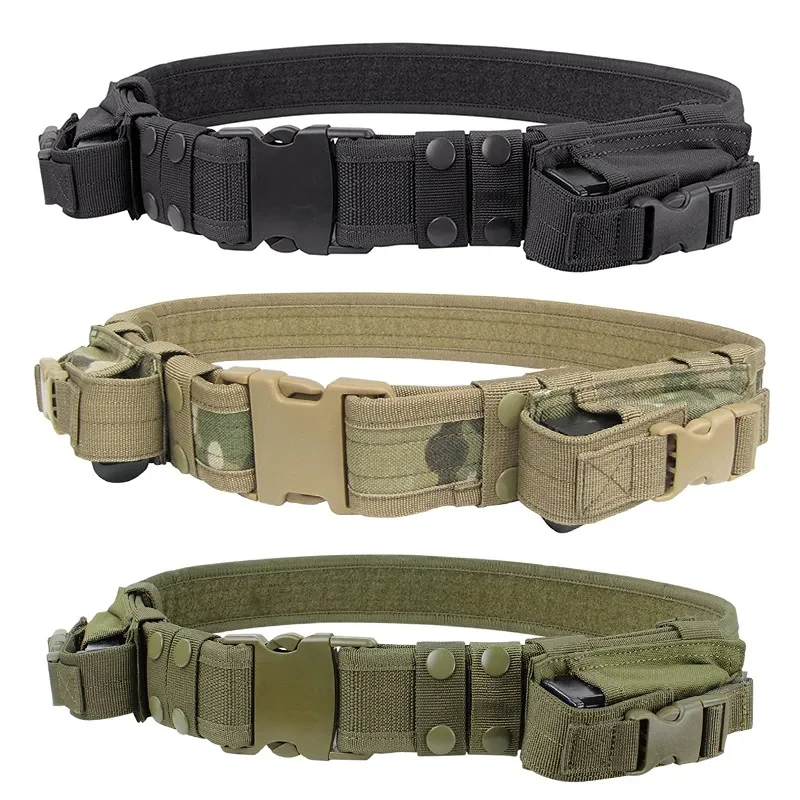 Tactical Belt Waist Support Security Military Combat Duty Utility Belt with Magazine Pouches Hunting Equipment