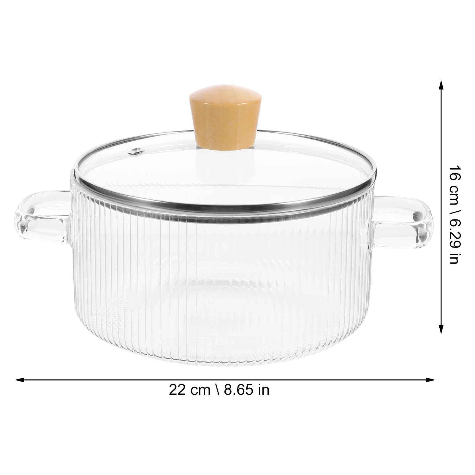 

Glass Soup Pot 1.5L Transparent Heat Resistant Stew Pot For Boiling Ramen Noodles Cooking Kitchen Cookware Double Handle