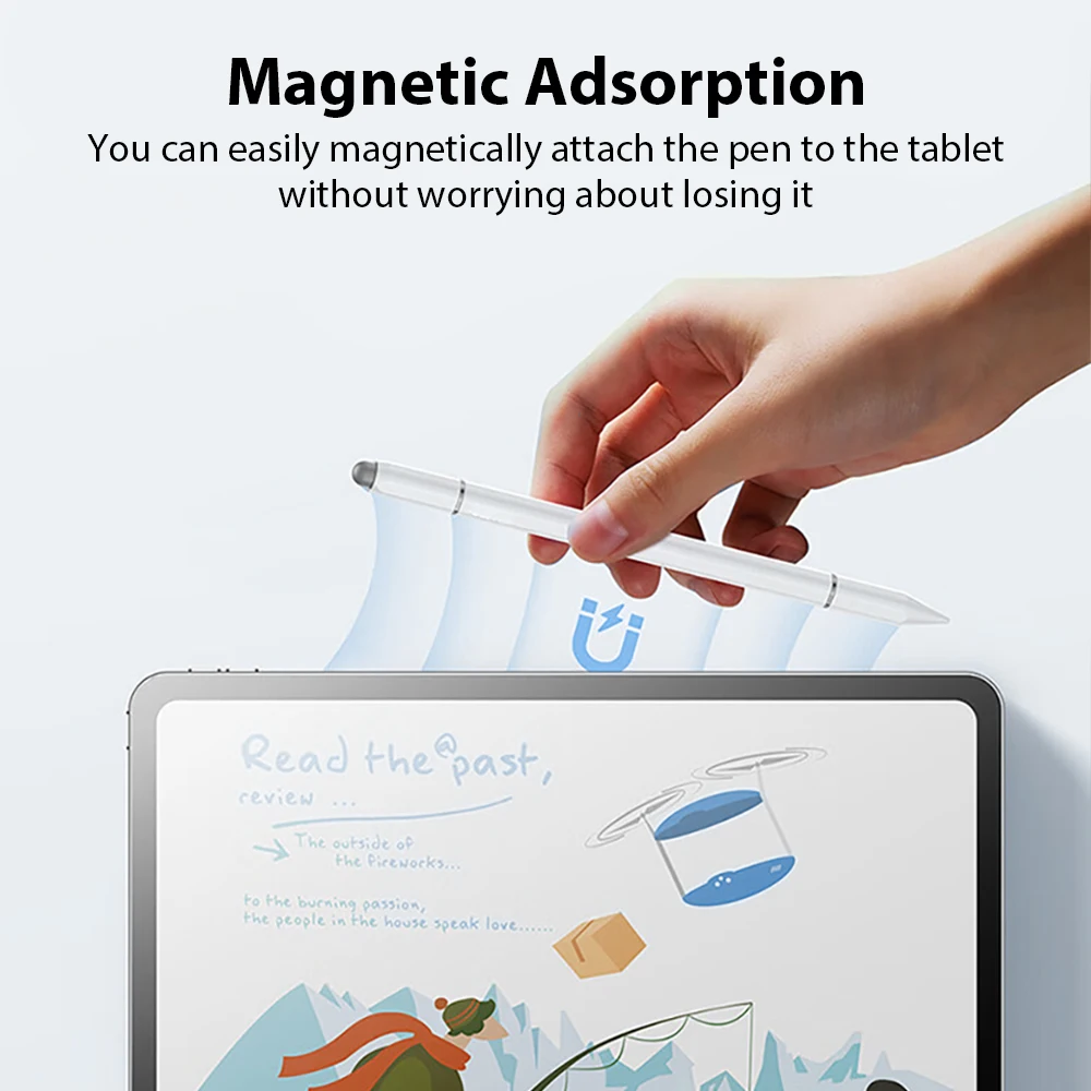 3 in 1 Magnetic Capacitive Stylus Pen For Android IOS Phone Pad Tablet iPhone iPad Universal Drawing Writing Pencil Three Tips view 2