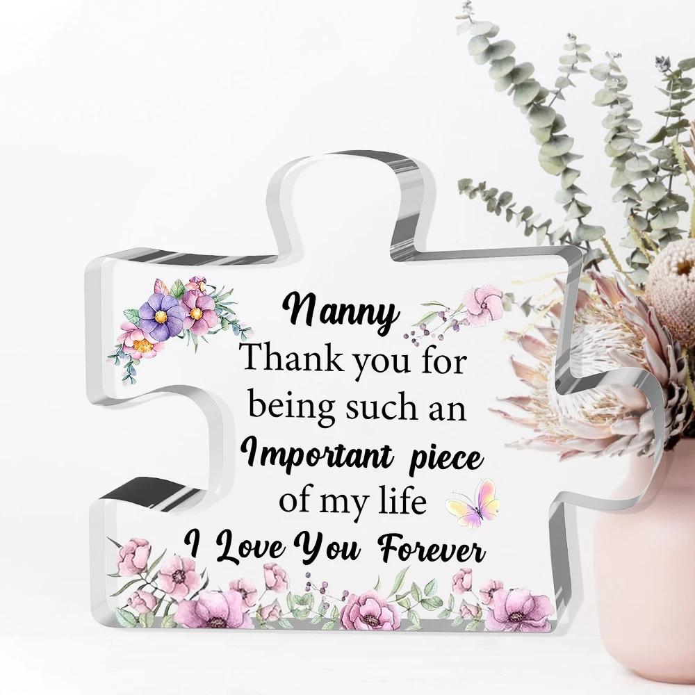 acrylic effect/pattern Nanny Puzzle Plaques Mother's Day Gifts Nan Appreciate Birthday Present Nana Acrylic Sign Home Decoration view 4