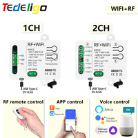 Tuya WiFi Smart Switch Module 5V 12V 24V 48V 1CH 2CH 433mhz Wireless Remote Control With Alexa Google Home Alice for Lamp/Motor