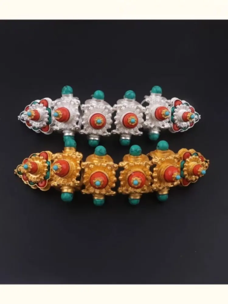 

Chinese Tibetan-style alloy hairpin braided headpiece