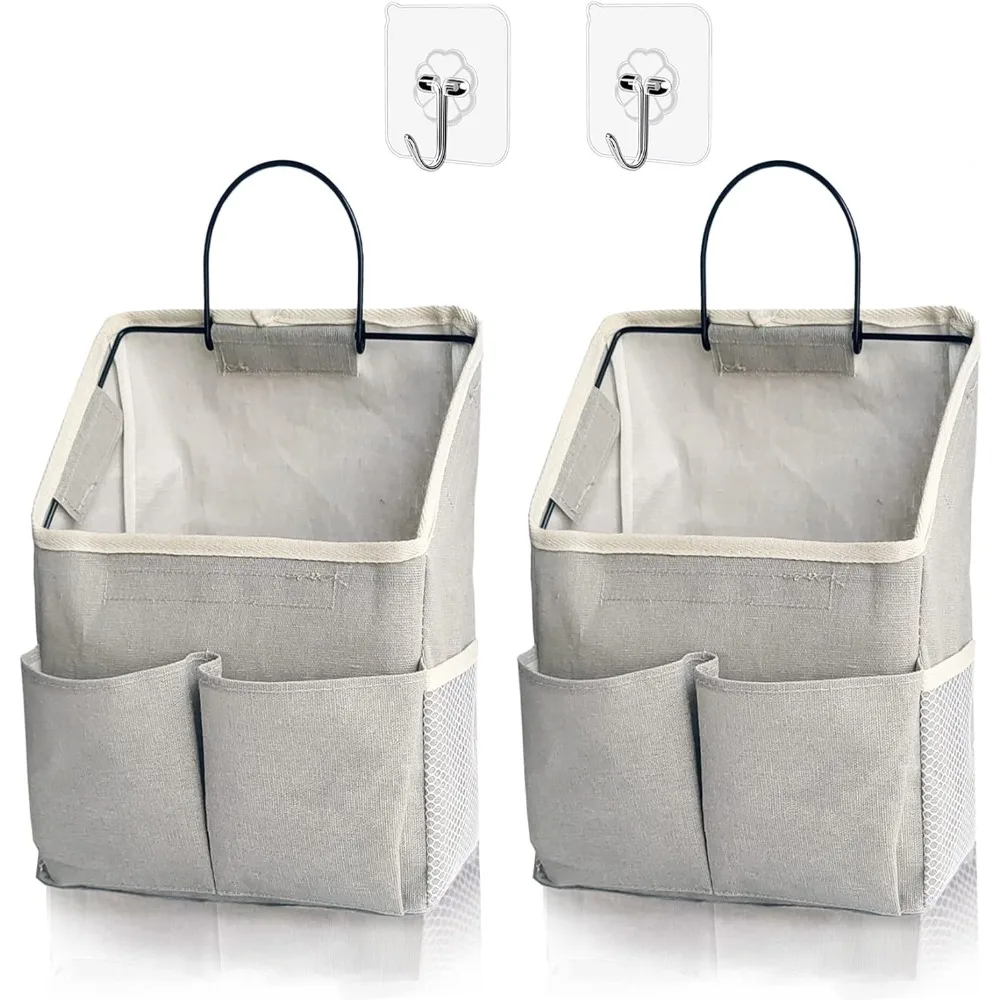 

2 Pack Wall Hanging Storage Bag,Wall Hanging Organizer with Pockets, Hanging Storage Basket