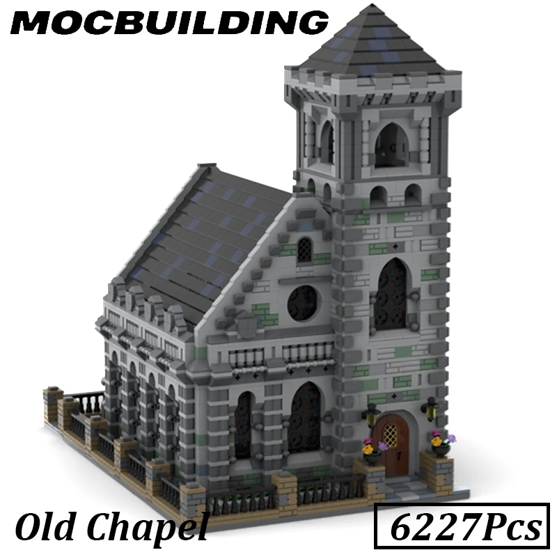 

Old Chapel Model Village Church Moc Building Blocks City Street House Modular Architecture Brick Toy Display Construciton