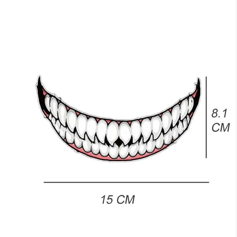 Auto Motorrad Helm Dekoration Aufkleber Dark Evil Smile Aufkleber Wasserdicht Reflektierende Pegatinas