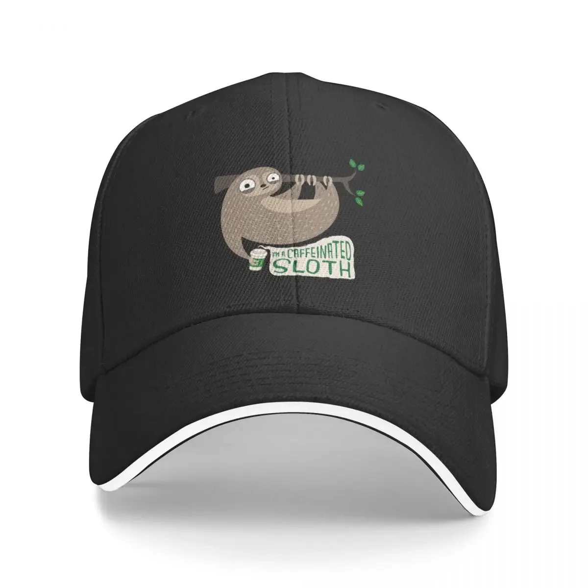 Caffeinated Sloth Baseball Cap Beach Hat Military Cap Man Sun Hats For Women Men'S