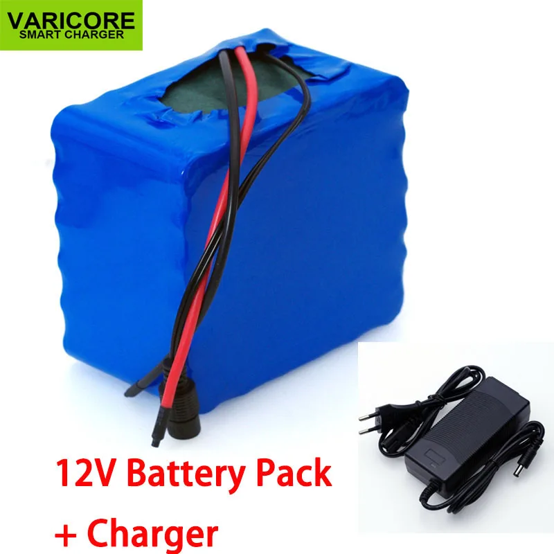 VariCore 12V 30Ah 3S12P 11.1V 12.6V High-power Lithium Battery Pack for Inverter Xenon Lamp Solar Street +12.6V 3A Charger