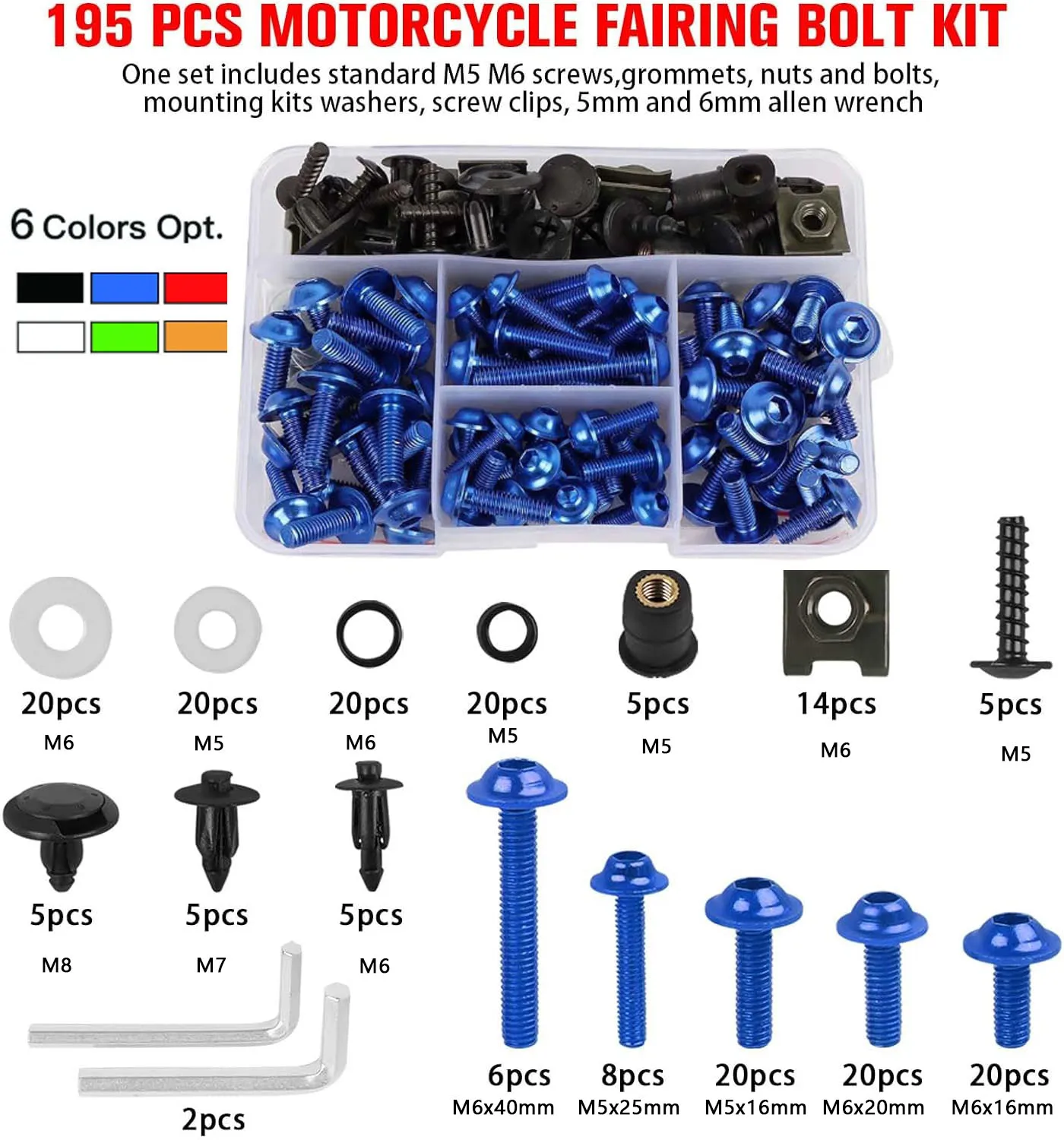 Fairing Bolts Screws Kit Nut Clips For Suzuki Hayabusa GSX1300R Katana V-Strom DL SV 650 250 1000XT 1000 XT GSX 1300R Bandit 600