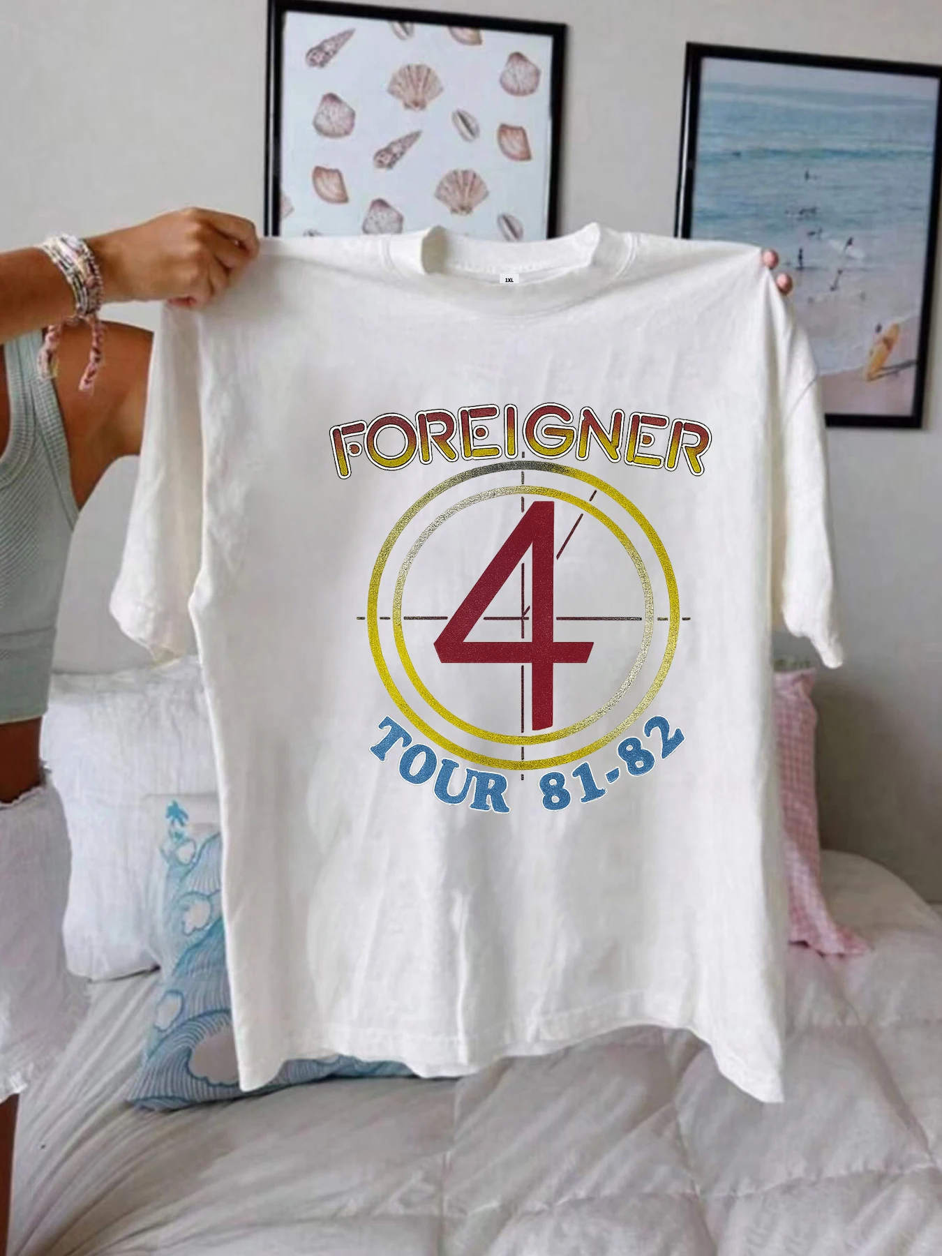 

【1147175】Number 4 printed plus size women's round neck T-shirt summer casual short sleeved top fashionable and versatile