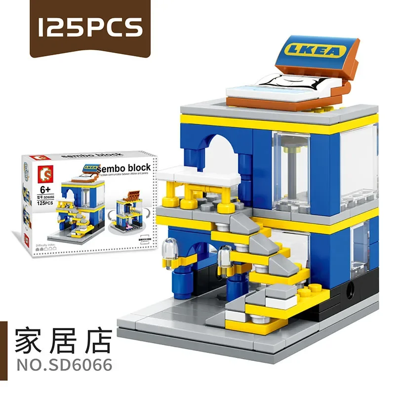 Mini-Haus-Bausteine, City Store, Street View, Snack, Straßenfiguren, Kinderspielzeug, Geschenke für Jungen und Mädchen, kompatibel mit Lego