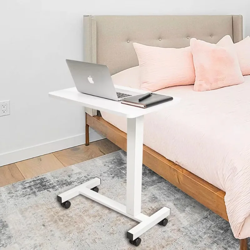 طاولة هوائية فوق السرير قابلة للتعديل مع عجلات للمستشفى الطبية المنقولة بجانب السرير طاولة عربة مكتب قائم متنقل #2