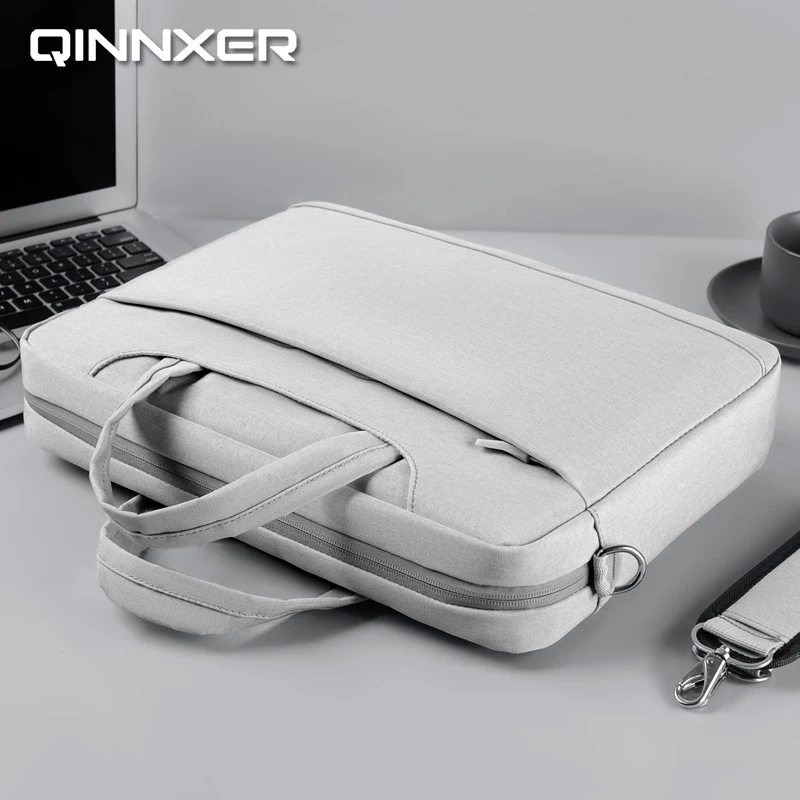 

QINNXER Laptop Shoulder Case Business Large Capacity Crossbody Briefcase 15.6inch Thickened Shockproof Inner Tank Necessaire Bag